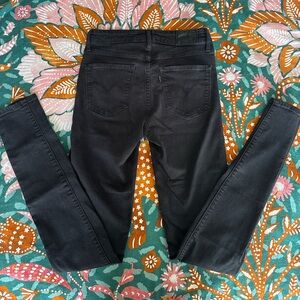 Levi’s black high waisted skinny 721 jeans tall long size